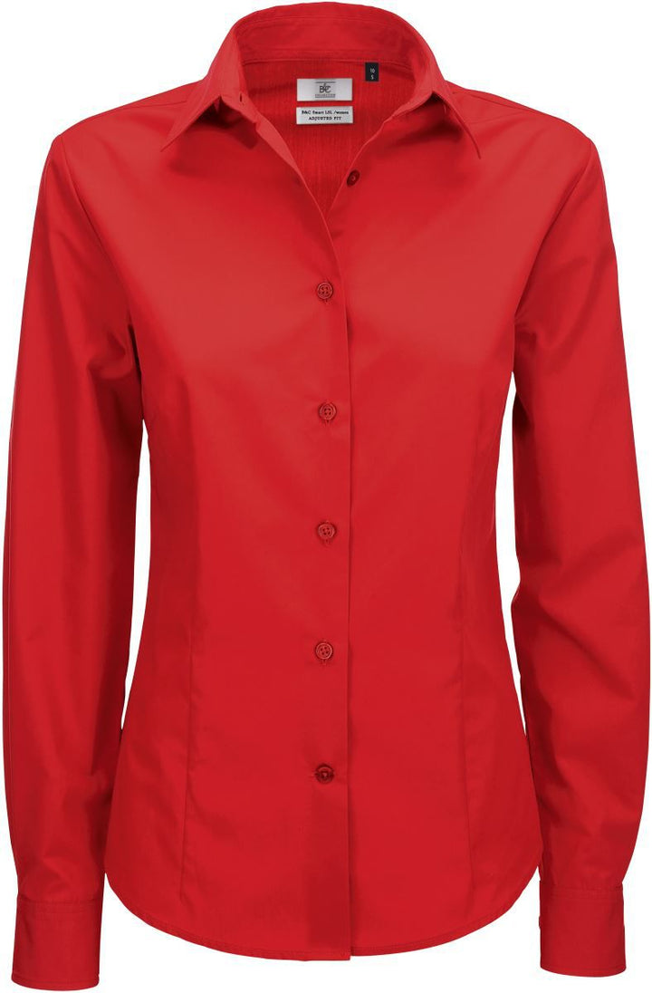 Smart LSL /women | Mix Popeline Bluse langarm (deep red)