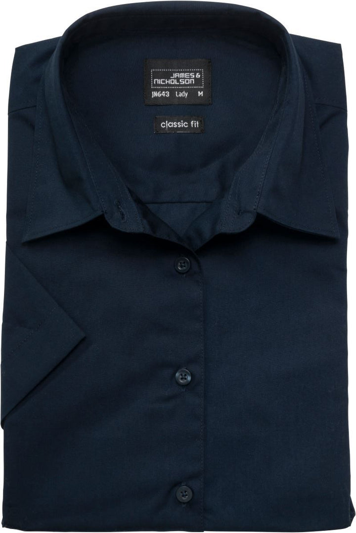 JN 643 | Popeline Business Bluse kurzarm (navy)