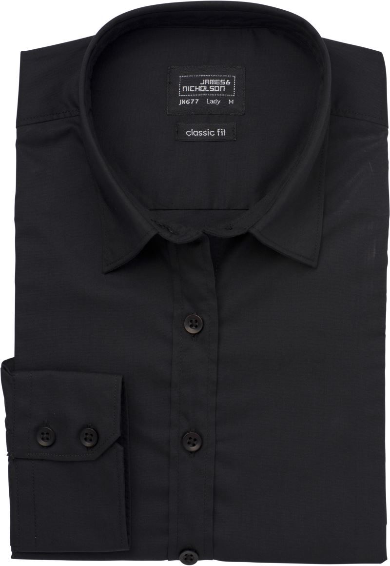 JN 677 | Popeline Bluse langarm (black)