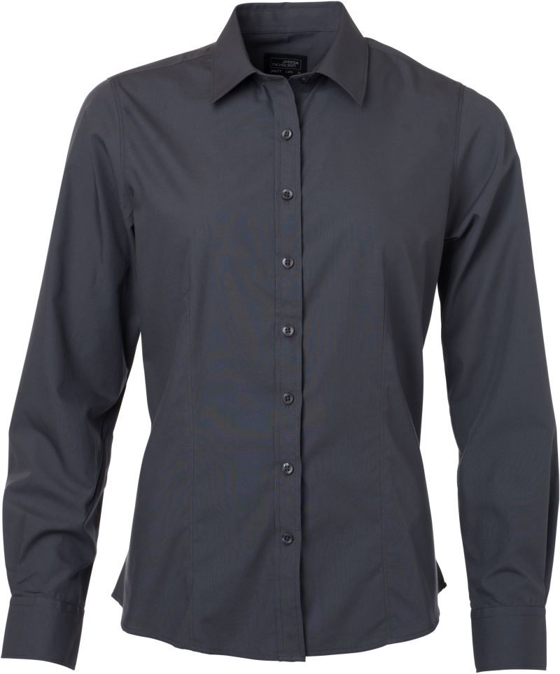 JN 677 | Popeline Bluse langarm (carbon)
