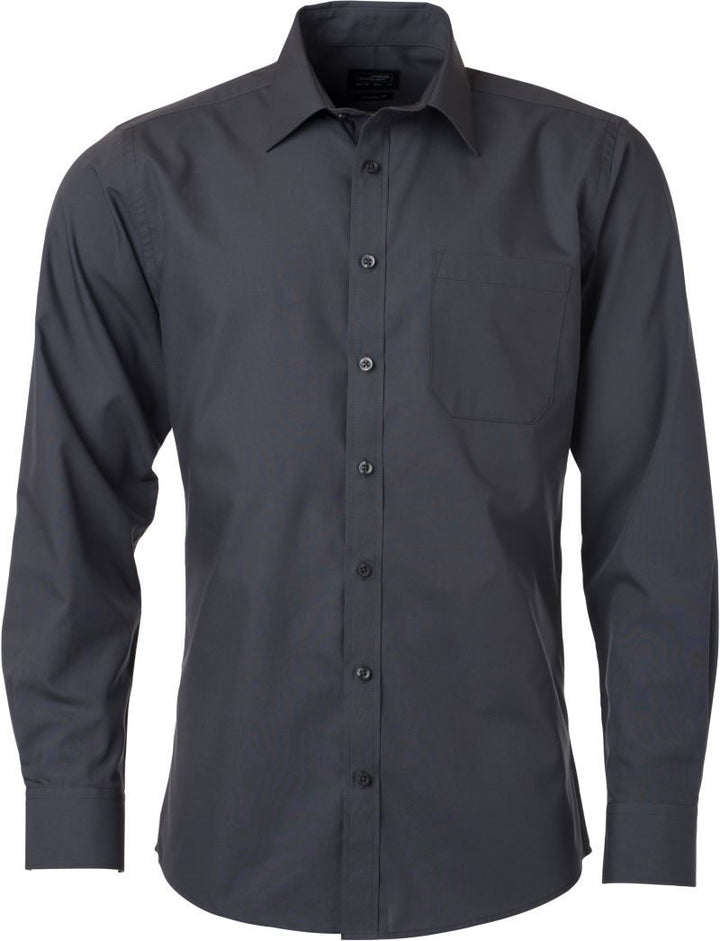 JN 678 | Popeline Hemd langarm (carbon)