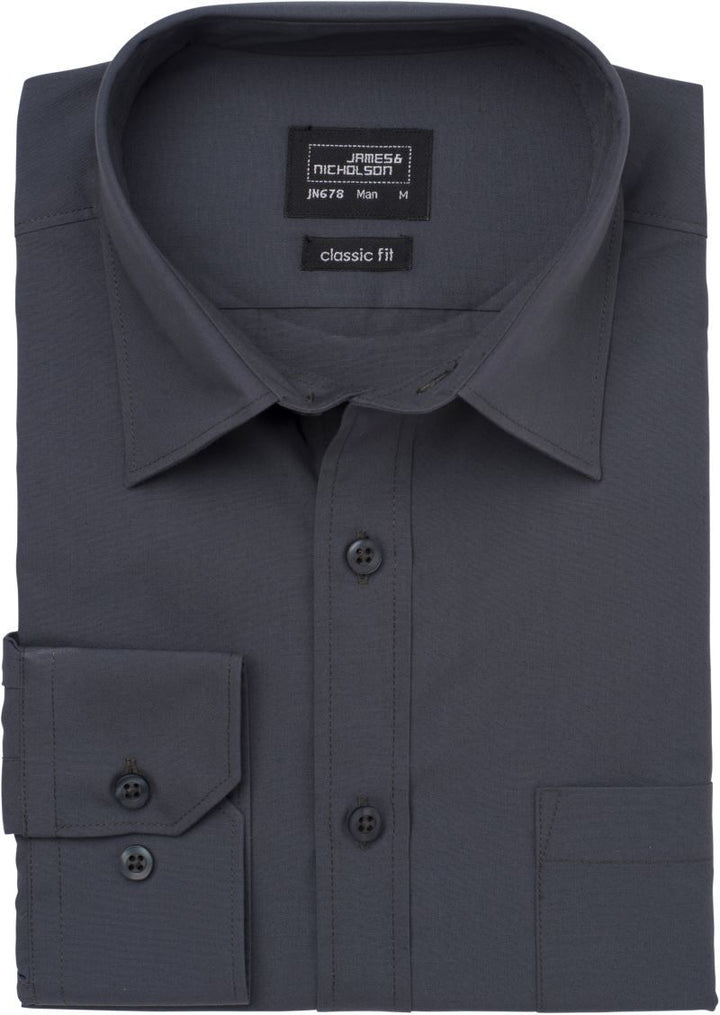 JN 678 | Popeline Hemd langarm (carbon)