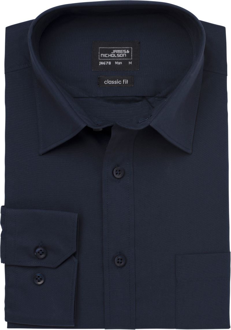 JN 678 | Popeline Hemd langarm (navy)