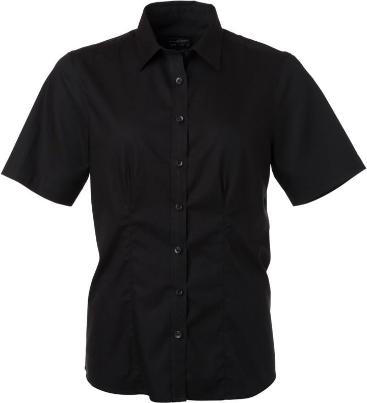 JN 683 | Micro-Twill Bluse kurzarm (black)