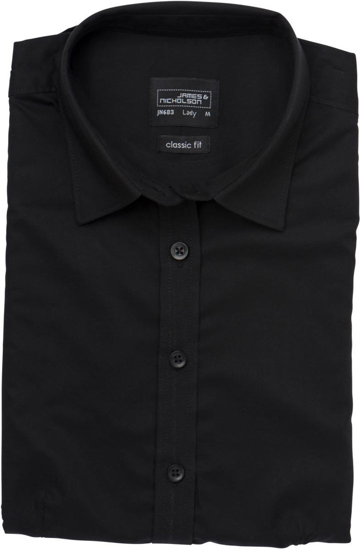 JN 683 | Micro-Twill Bluse kurzarm (black)