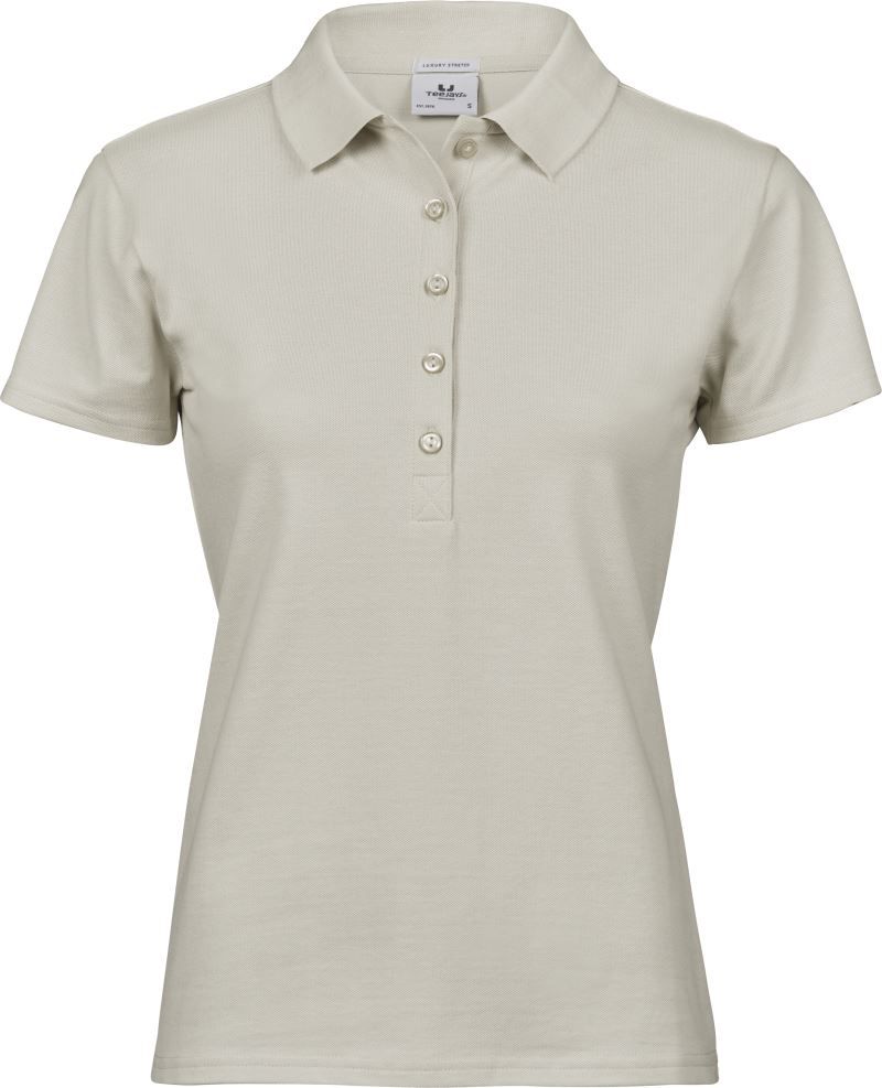 TJ 145 | Schweres Damen Luxus Stretch Piqué Polo (cement)