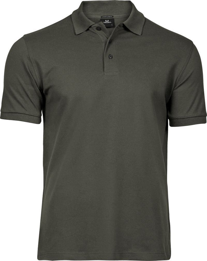 TJ 1405 | Schweres Herren Luxus Stretch Piqué Polo (deep green)