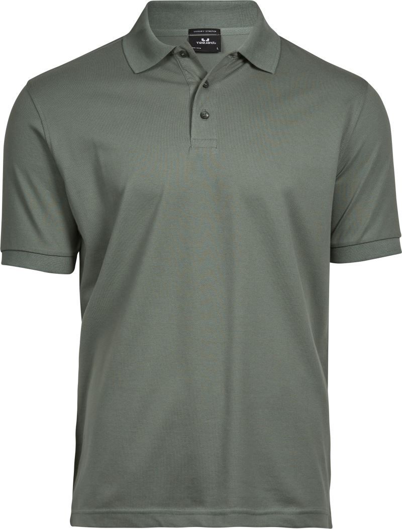 TJ 1405 | Schweres Herren Luxus Stretch Piqué Polo (leaf green)
