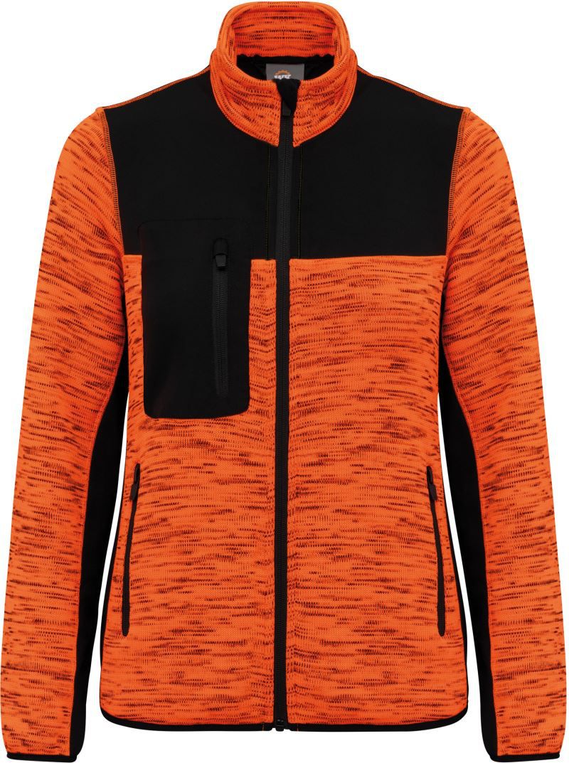 WK 9109 | Damen Workwear Strickfleece Jacke (black)