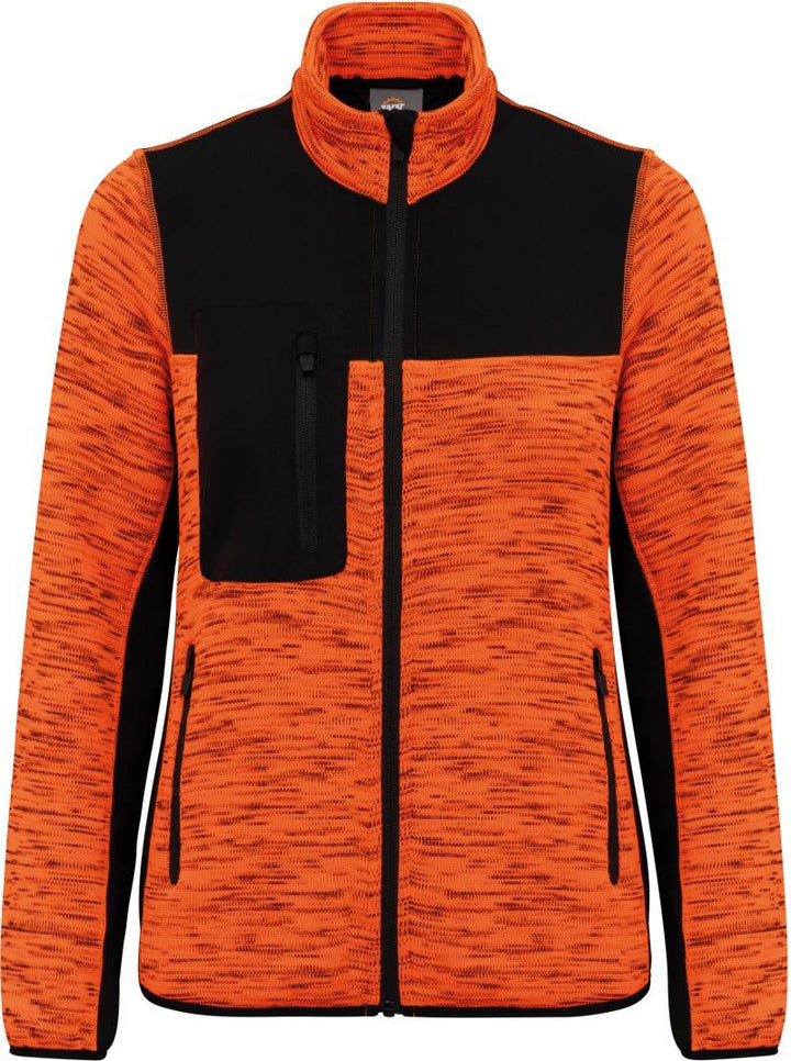 WK 9109 | Damen Workwear Strickfleece Jacke (black)