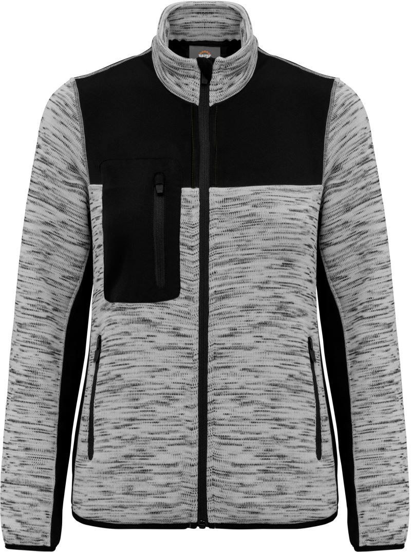 WK 9109 | Damen Workwear Strickfleece Jacke (black)