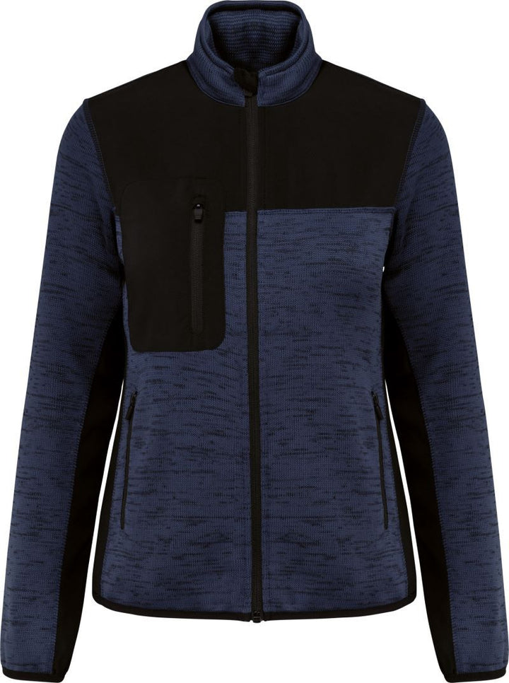 WK 9109 | Damen Workwear Strickfleece Jacke (black)