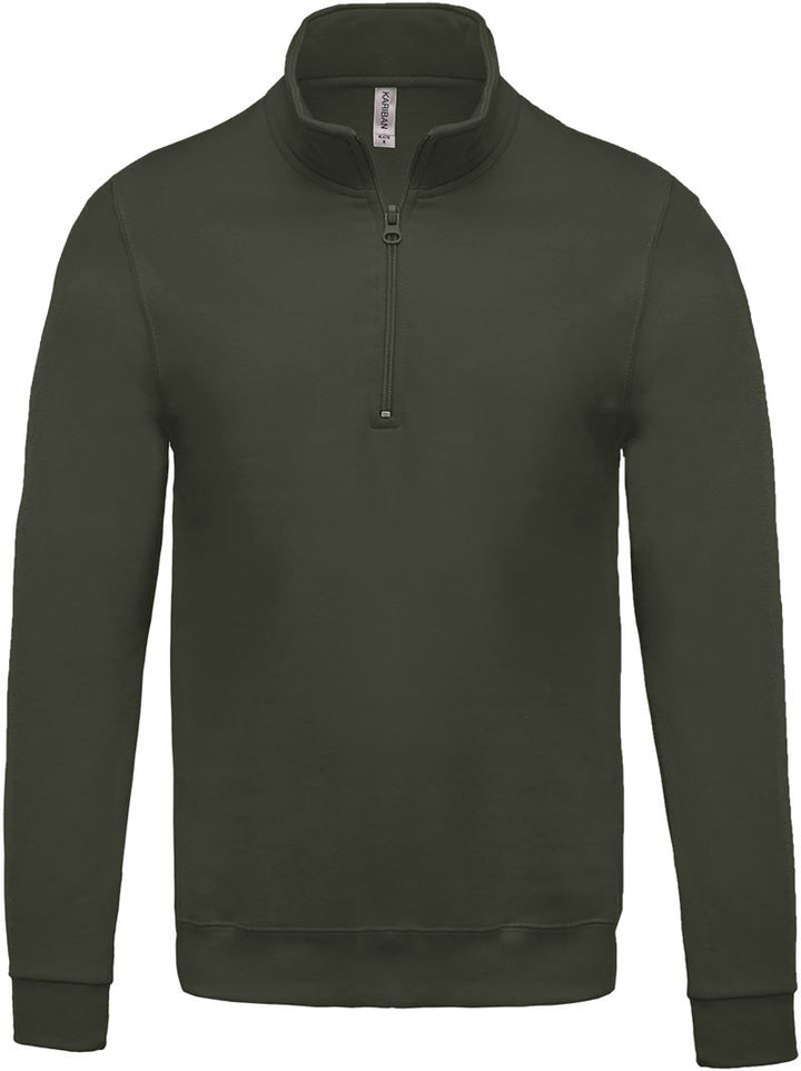 K 478 | Sweater mit 1/4 Zip (dark khaki)