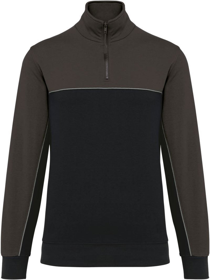 WK 404 | Workwear Sweater mit 1/4 Zip (dark-grey)