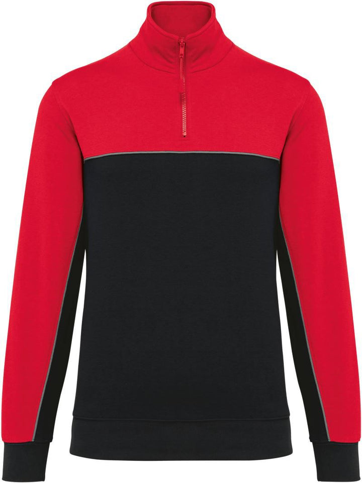 WK 404 | Workwear Sweater mit 1/4 Zip (red)