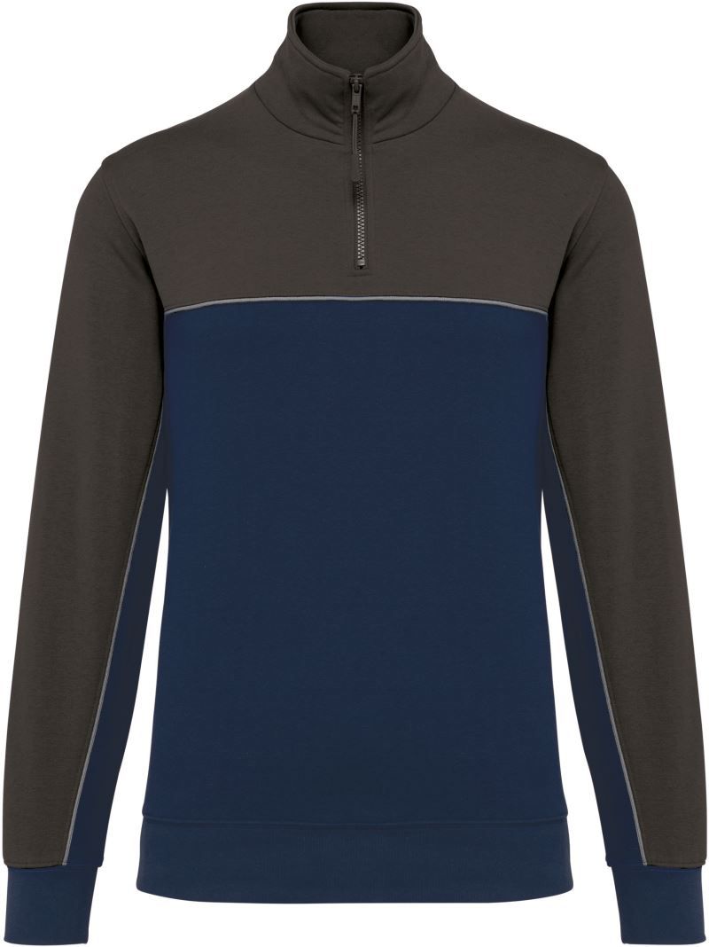 WK 404 | Workwear Sweater mit 1/4 Zip (dark-grey)