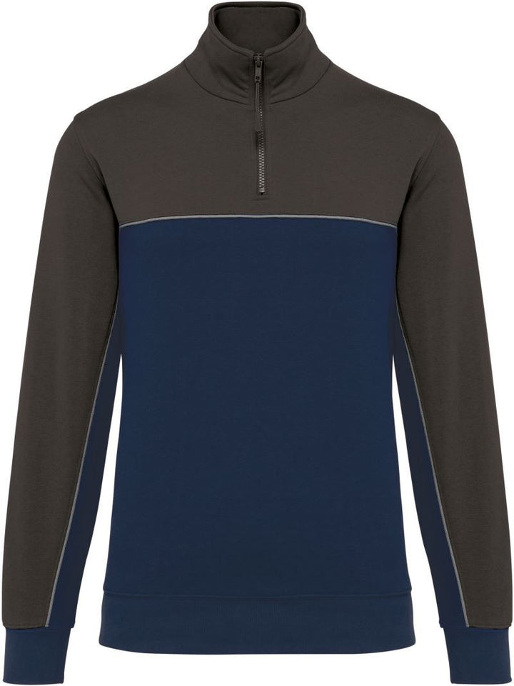WK 404 | Workwear Sweater mit 1/4 Zip (dark-grey)