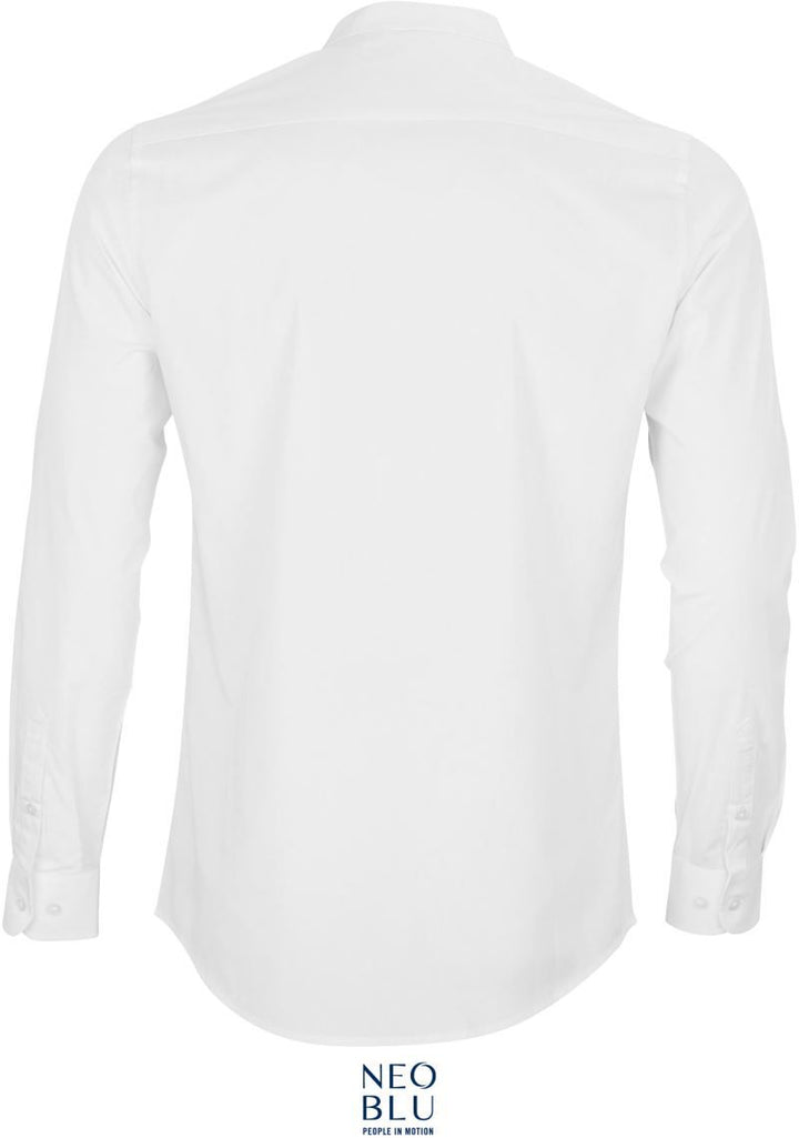 Bart Men | Popeline Hemd mit Maokragen langarm (optic white)