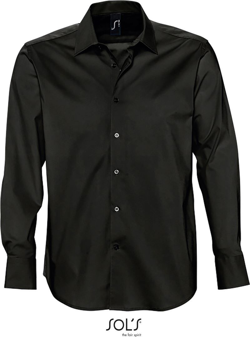 Brighton | Stretch Hemd langarm (black)