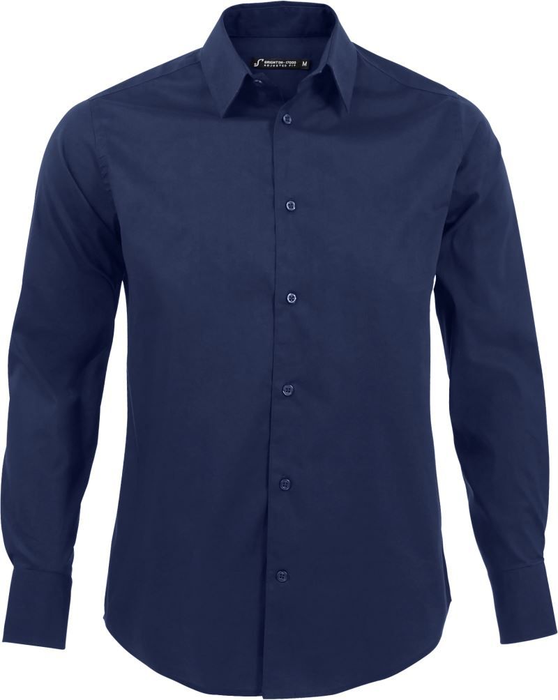 Brighton | Stretch Hemd langarm (dark blue)