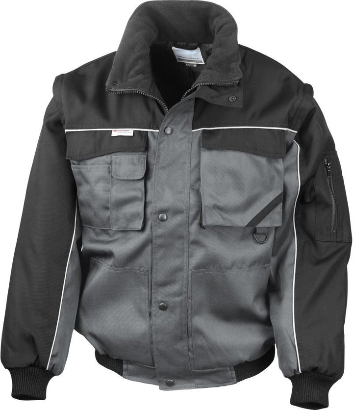 R 071X | Workwear Jacke mit abnehmbaren Ärmeln (black)