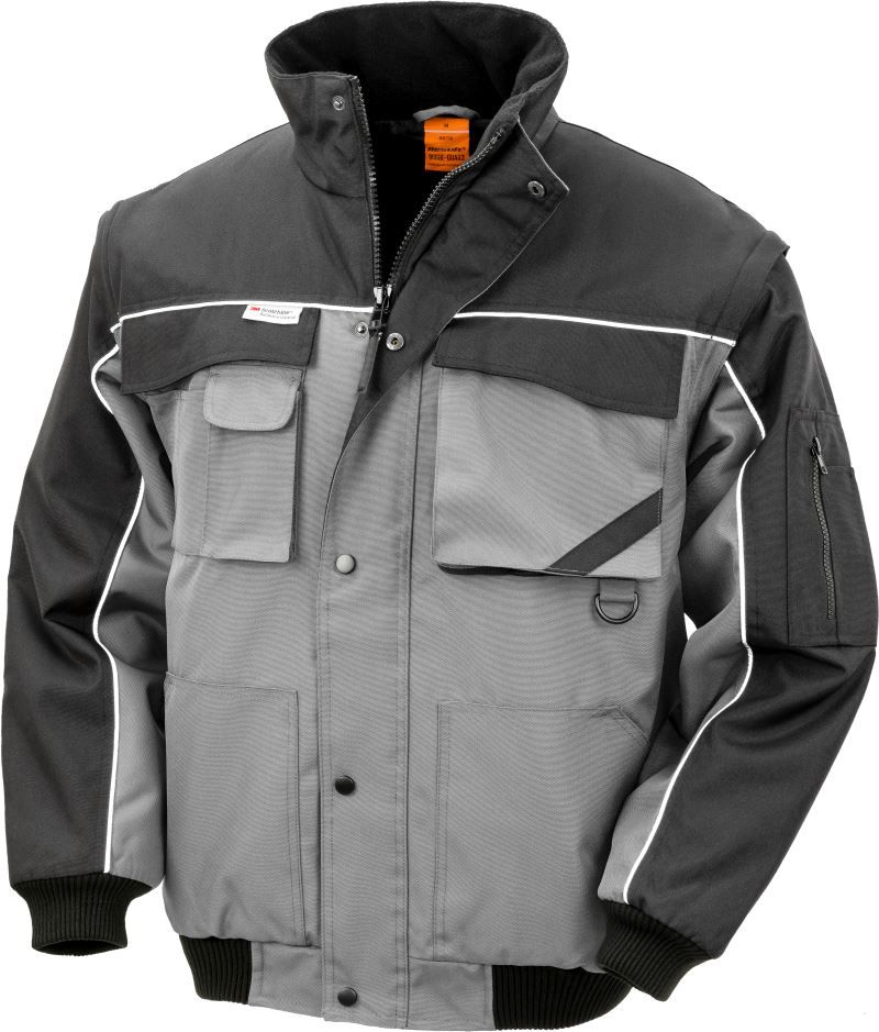 R 071X | Workwear Jacke mit abnehmbaren Ärmeln (black)