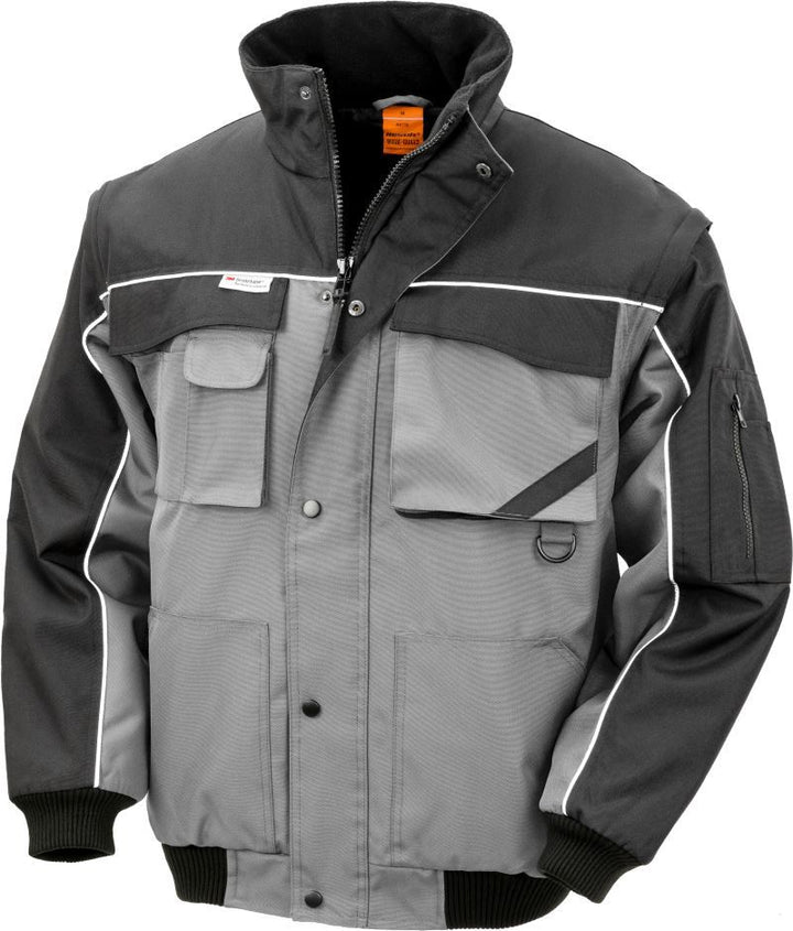 R 071X | Workwear Jacke mit abnehmbaren Ärmeln (black)