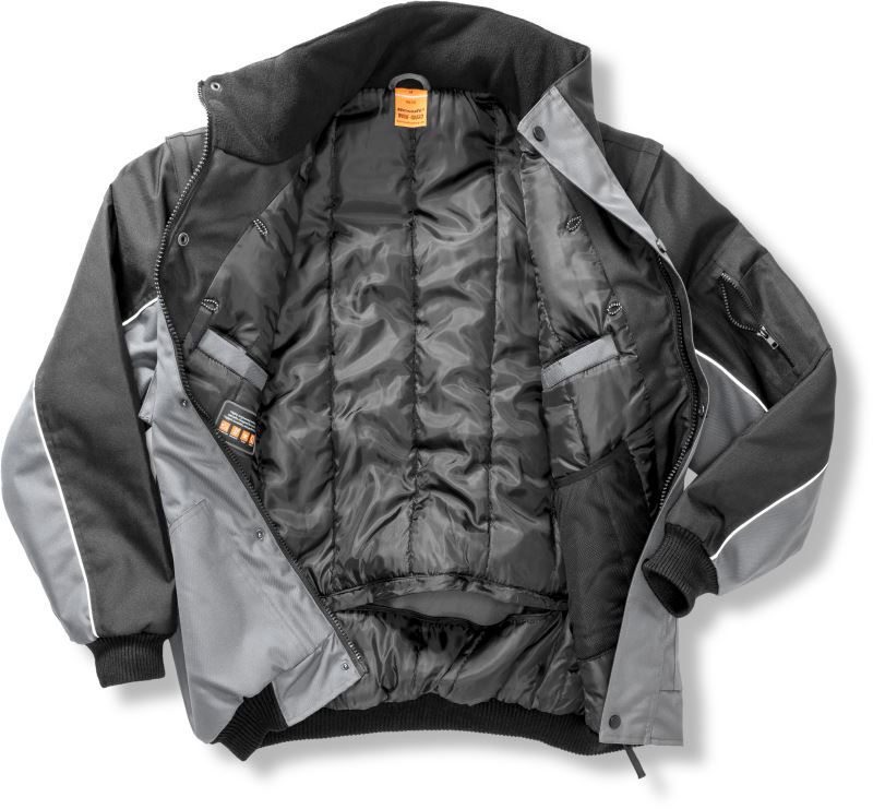 R 071X | Workwear Jacke mit abnehmbaren Ärmeln (black)