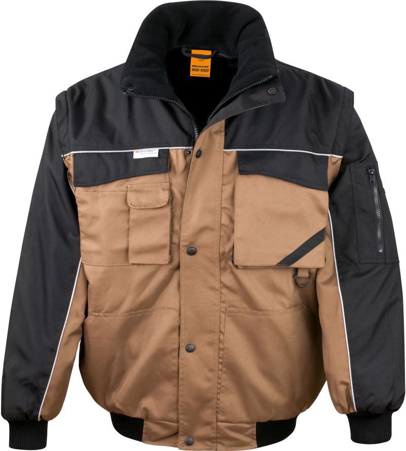 R 071X | Workwear Jacke mit abnehmbaren Ärmeln (black)