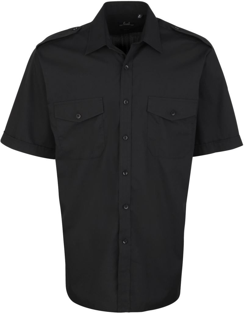 PR 212 | Piloten Hemd kurzarm (black)