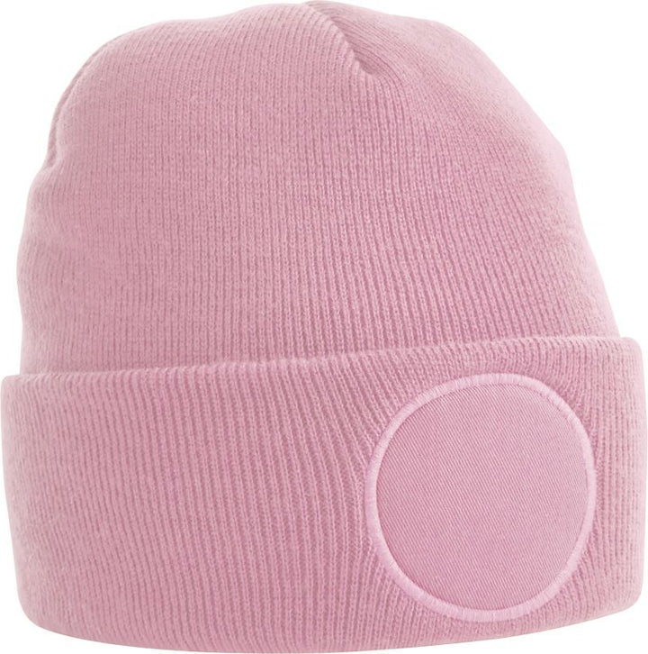 B 446 | Circular Patch Beanie (dusky pink)