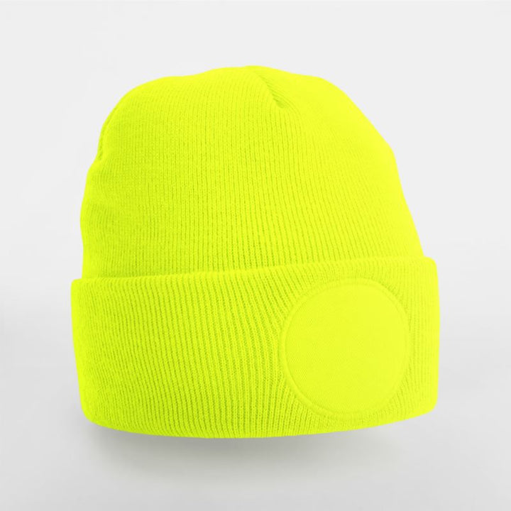 B 446 | Circular Patch Beanie (fluorescent yellow)