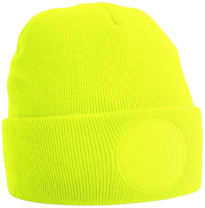 B 446 | Circular Patch Beanie (fluorescent yellow)
