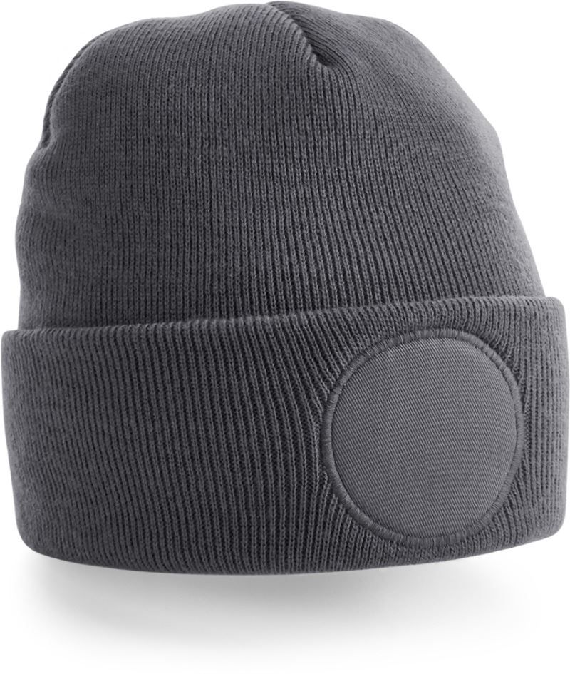 B 446 | Circular Patch Beanie (graphite grey)