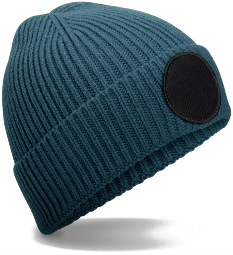 B 332R | Circular Patch Beanie (black)