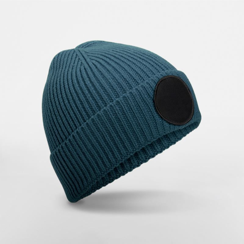 B 332R | Circular Patch Beanie (black)