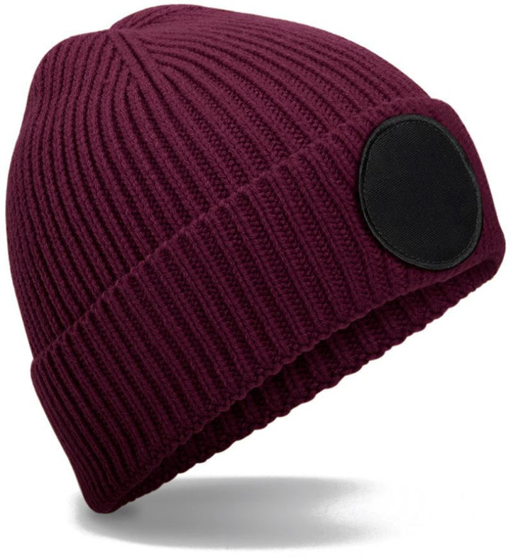 B 332R | Circular Patch Beanie (black)