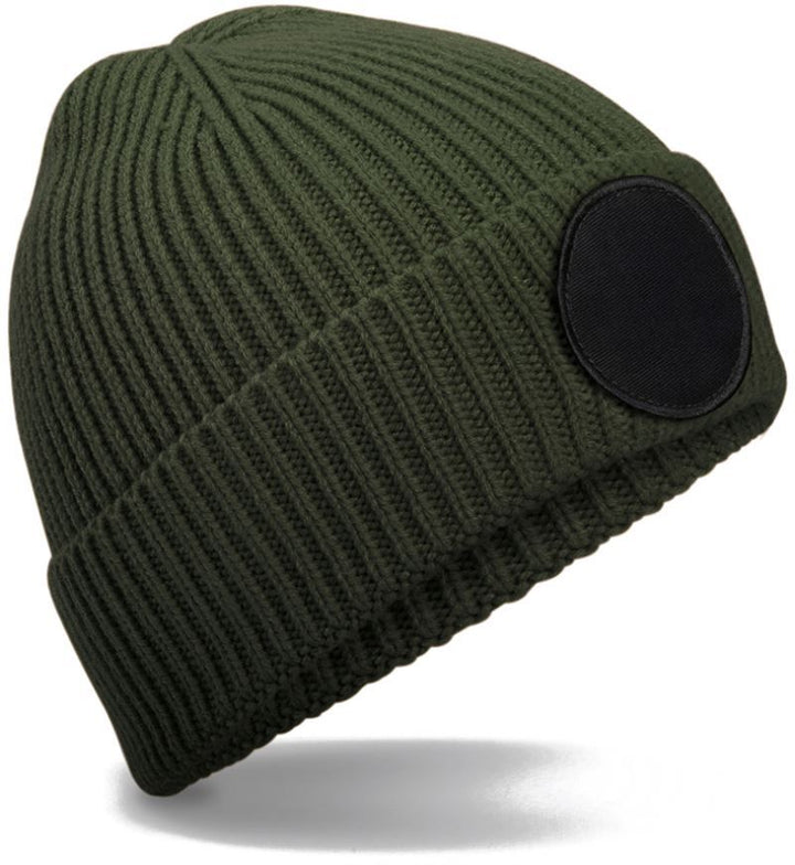 B 332R | Circular Patch Beanie (black)