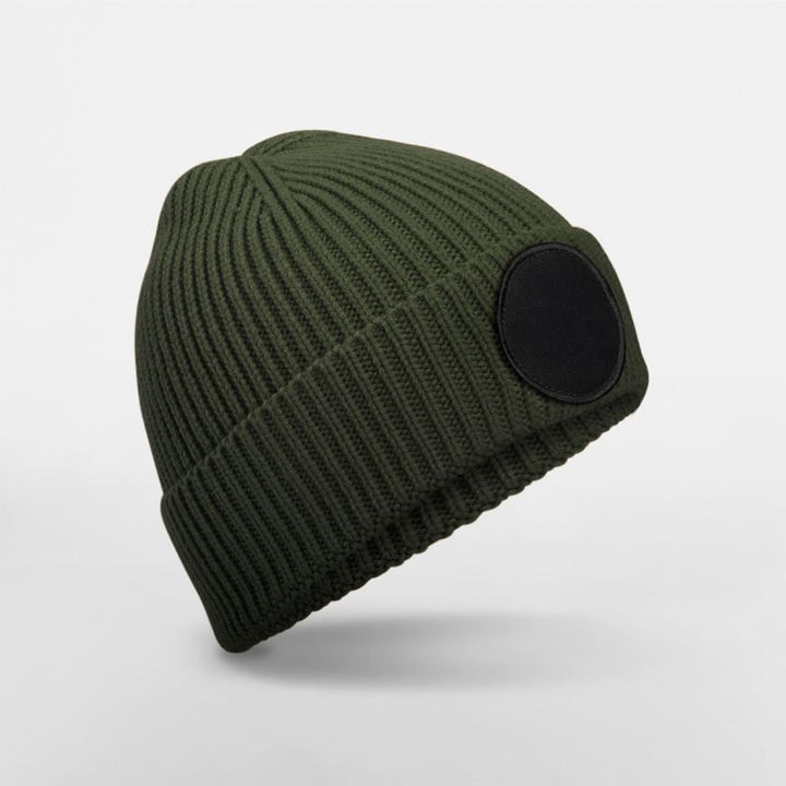 B 332R | Circular Patch Beanie (black)