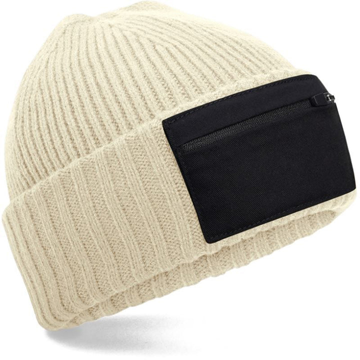 B 334R | Patch Beanie mit Zip (black)