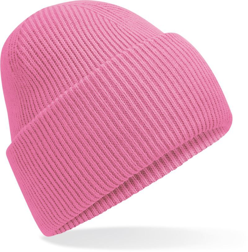 B 385R | Strickmütze mit Umschlag "Recycled" (true pink)
