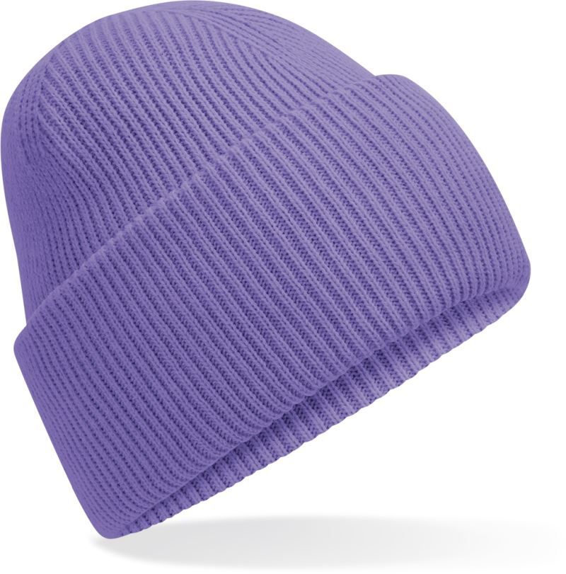 B 385R | Strickmütze mit Umschlag "Recycled" (violet)