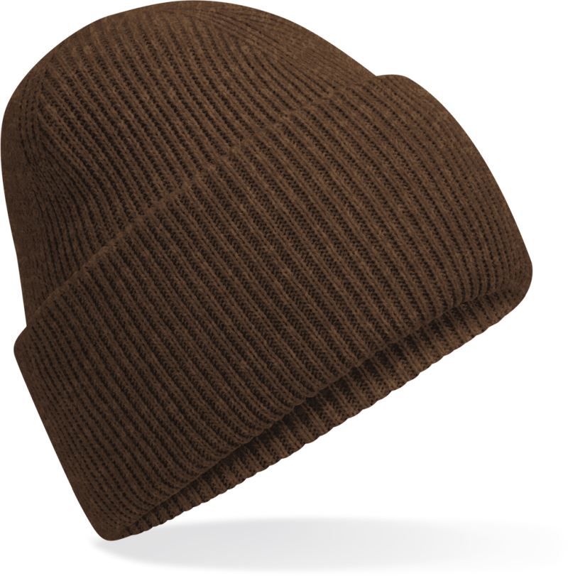 B 385R | Strickmütze mit Umschlag "Recycled" (walnut)