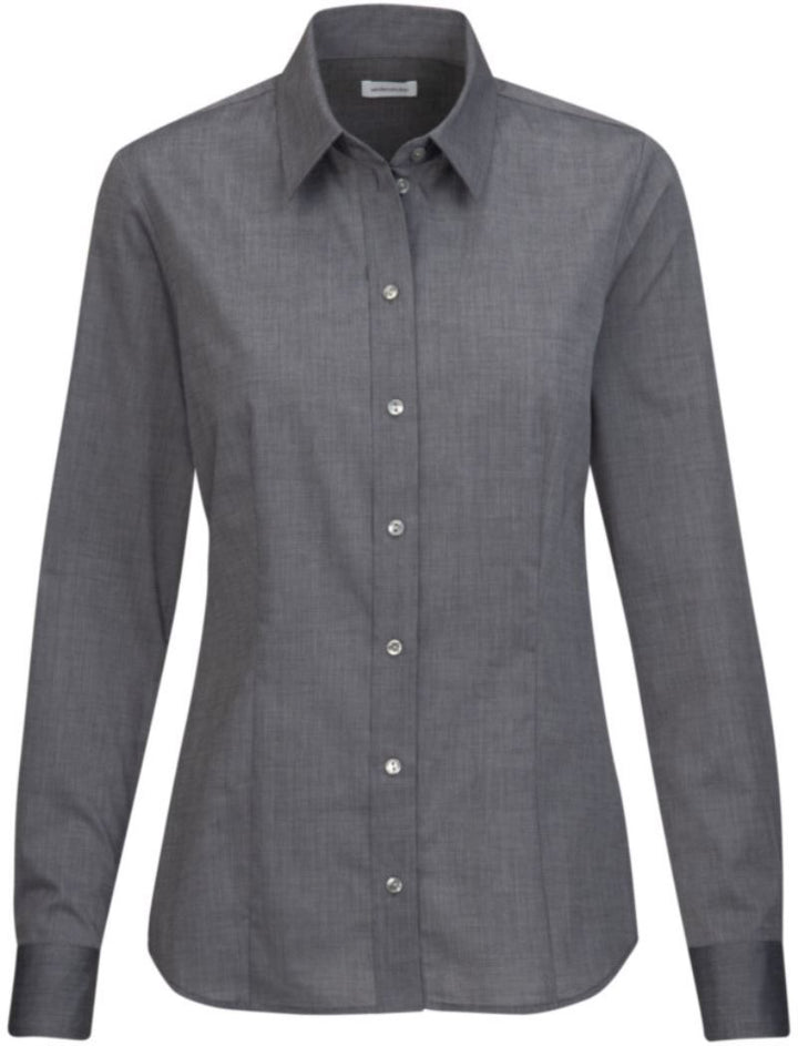 Blouse Regular LSL | Popeline Bluse langarm (anthracite)