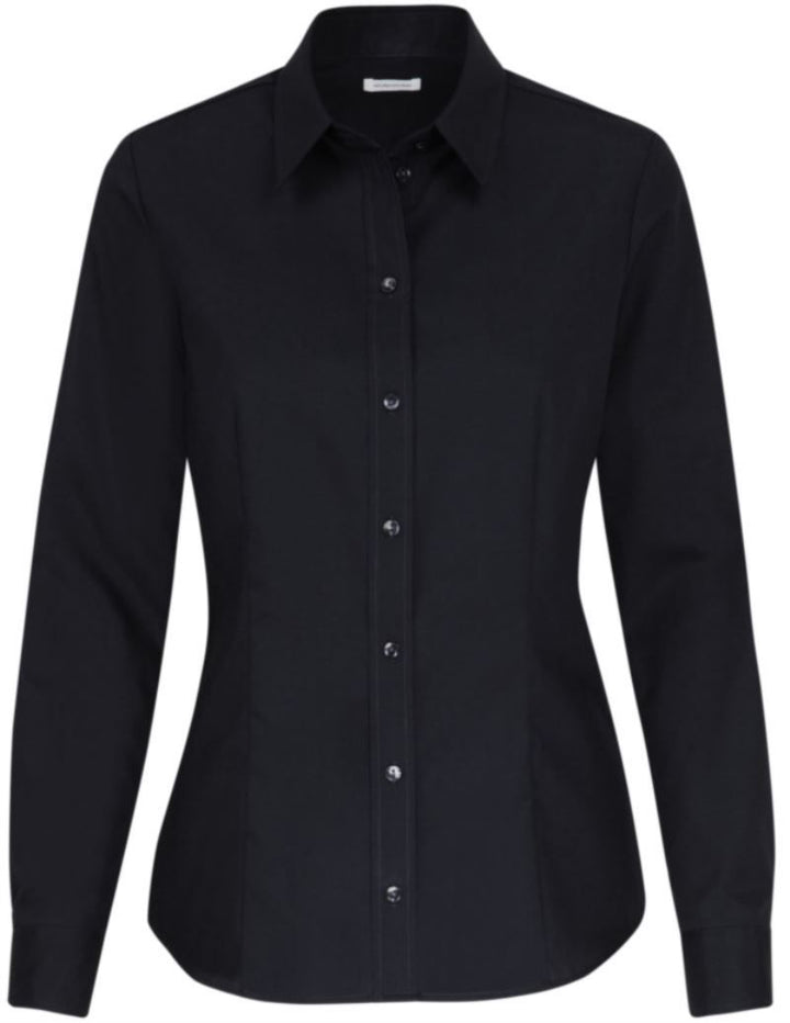 Blouse Regular LSL | Popeline Bluse langarm (black)