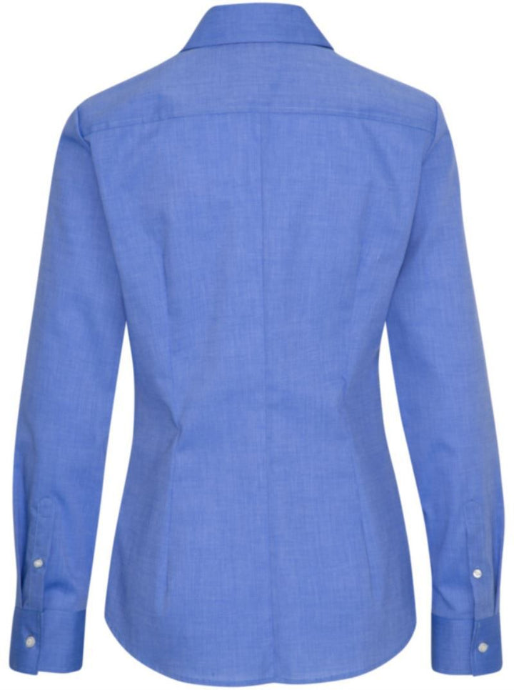 Blouse Slim LSL | Bluse langarm (mid blue)