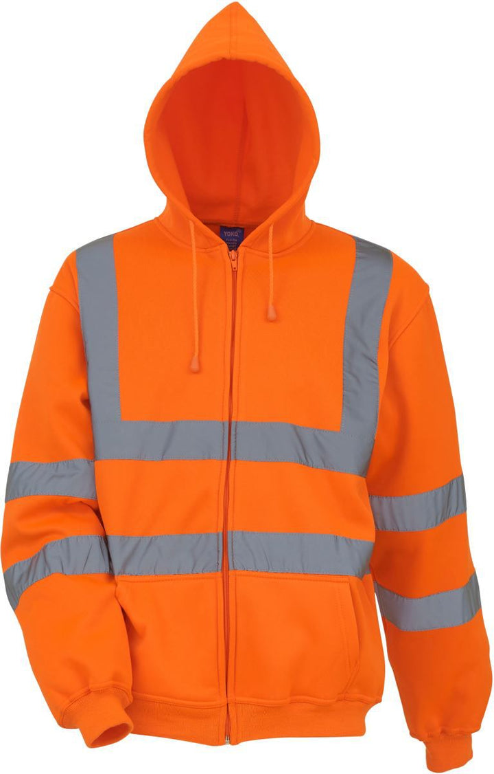 HVK 07 | Hi-Vis Kapuzen Sweatjacke (hi vis orange)