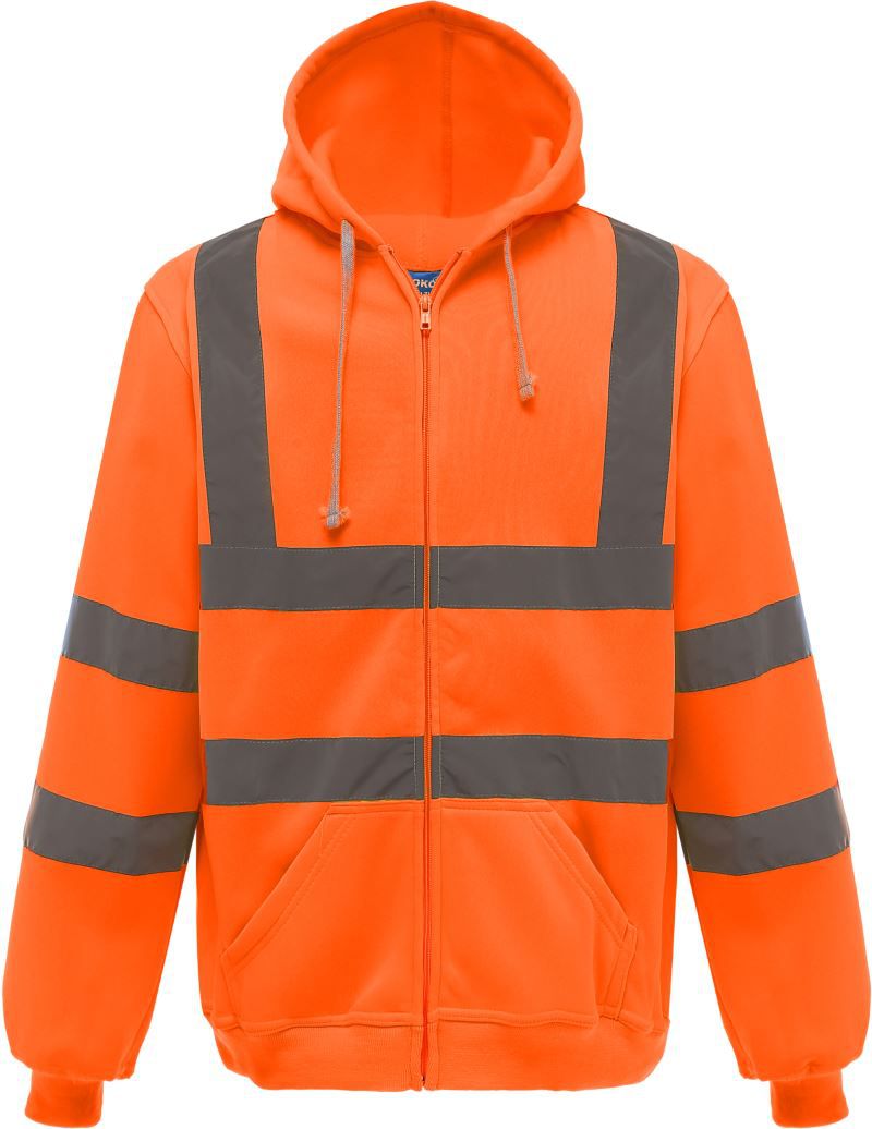 HVK 07 | Hi-Vis Kapuzen Sweatjacke (hi vis orange)