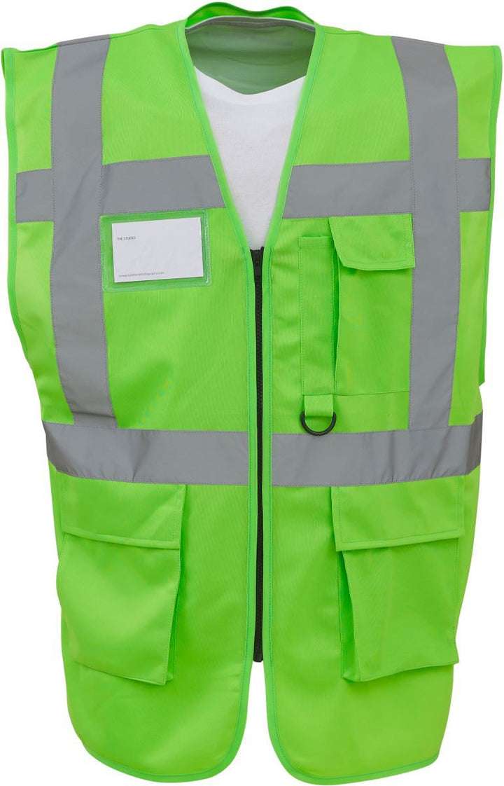 HVW 801 | Hi-Vis Multifunktionsweste (lime)